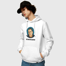 Толстовка-худи хлопковая мужская Eminem поп-арт, цвет: белый — фото 2