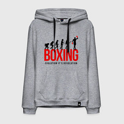 Толстовка-худи хлопковая мужская Boxing evolution, цвет: меланж