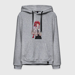 Толстовка-худи хлопковая мужская Просто Макима с галстуком, цвет: меланж