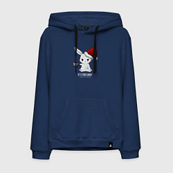 Толстовка-худи хлопковая мужская Bunny its too early, цвет: тёмно-синий