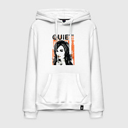 Толстовка-худи хлопковая мужская Так, тихо!, цвет: белый