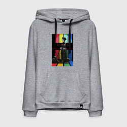 Толстовка-худи хлопковая мужская Берегись электросамоката, цвет: меланж