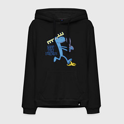 Толстовка-худи хлопковая мужская Lumpy eyes, цвет: черный