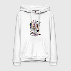 Толстовка-худи хлопковая мужская Персонажи баскетбол Куроко, цвет: белый