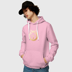 Толстовка-худи хлопковая мужская Символ года кролика, цвет: светло-розовый — фото 2