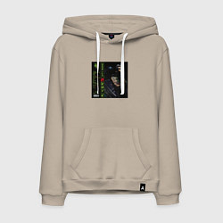 Толстовка-худи хлопковая мужская Soda Luv Ничего личного 2, цвет: миндальный