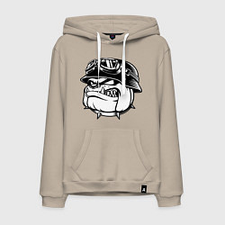 Толстовка-худи хлопковая мужская Evil bulldog head, цвет: миндальный
