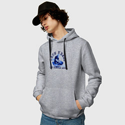 Толстовка-худи хлопковая мужская Диджей drum n bass, цвет: меланж — фото 2
