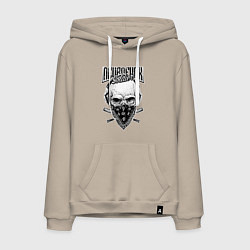 Толстовка-худи хлопковая мужская Neurofunk solder, цвет: миндальный