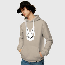 Толстовка-худи хлопковая мужская Evil bunny head, цвет: миндальный — фото 2