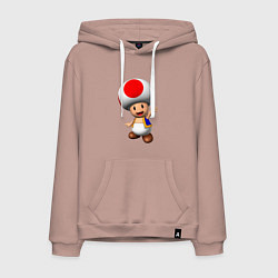 Толстовка-худи хлопковая мужская Тоад, цвет: пыльно-розовый