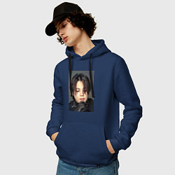 Толстовка-худи хлопковая мужская Handsome Jimin, цвет: тёмно-синий — фото 2