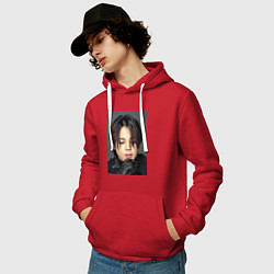 Толстовка-худи хлопковая мужская Handsome Jimin, цвет: красный — фото 2