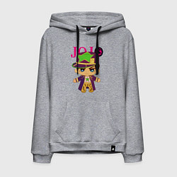 Толстовка-худи хлопковая мужская Little Jotaro Cujo - JoJo Bizarre Adventure, цвет: меланж
