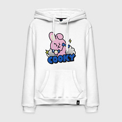 Толстовка-худи хлопковая мужская Cooky BT21 Jungkook, цвет: белый