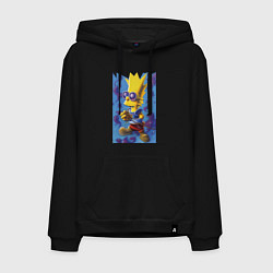 Толстовка-худи хлопковая мужская Bart Simpson - neural network, цвет: черный