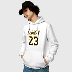 Толстовка-худи хлопковая мужская Lebron 23, цвет: белый — фото 2