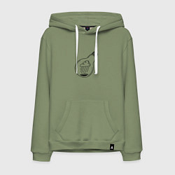 Толстовка-худи хлопковая мужская Лампочка с тучкой, цвет: авокадо