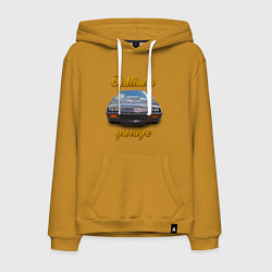 Толстовка-худи хлопковая мужская Ретро маслкар Chevrolet Camaro, цвет: горчичный
