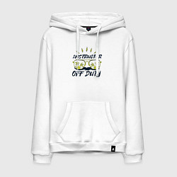 Толстовка-худи хлопковая мужская Instructor off duty, цвет: белый