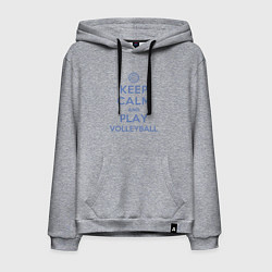 Толстовка-худи хлопковая мужская Играй в волейбол, цвет: меланж