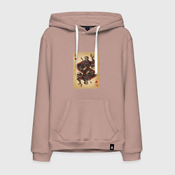 Толстовка-худи хлопковая мужская Fable III Герой Яснодола, король черви, цвет: пыльно-розовый