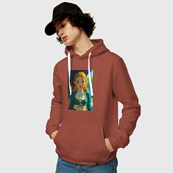 Толстовка-худи хлопковая мужская The legend of Zelda - ahegao art, цвет: кирпичный — фото 2