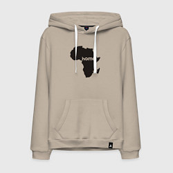 Толстовка-худи хлопковая мужская Africa home, цвет: миндальный