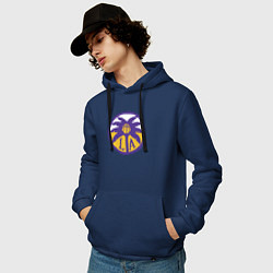 Толстовка-худи хлопковая мужская Lakers California, цвет: тёмно-синий — фото 2