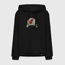 Толстовка-худи хлопковая мужская Heat logo, цвет: черный