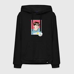 Толстовка-худи хлопковая мужская Oh Sehun, цвет: черный