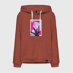 Толстовка-худи хлопковая мужская Винтер из Aespa - киберпанка стиль, цвет: кирпичный