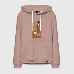 Толстовка-худи хлопковая мужская Виски, цвет: пыльно-розовый