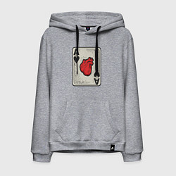 Толстовка-худи хлопковая мужская Туз сердца, цвет: меланж