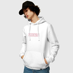 Толстовка-худи хлопковая мужская Black pink - logotype - South Korea, цвет: белый — фото 2