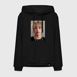 Толстовка-худи хлопковая мужская Kim Tae Hyung, цвет: черный