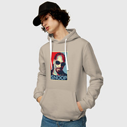 Толстовка-худи хлопковая мужская Snoop, цвет: миндальный — фото 2