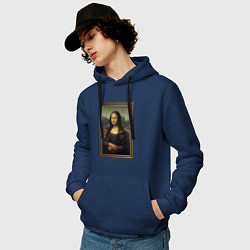 Толстовка-худи хлопковая мужская Mona Lisa - original, цвет: тёмно-синий — фото 2