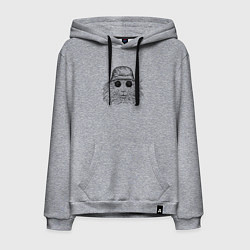 Толстовка-худи хлопковая мужская Морская свинка в панаме, цвет: меланж