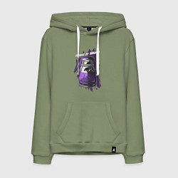 Толстовка-худи хлопковая мужская Mercedes-Benz C63 AMG take it wider, цвет: авокадо