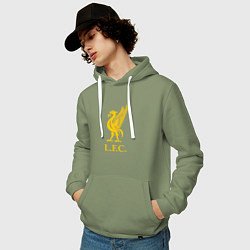 Толстовка-худи хлопковая мужская Liverpool sport fc, цвет: авокадо — фото 2