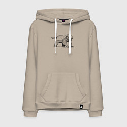 Толстовка-худи хлопковая мужская Медоед недоволен, цвет: миндальный