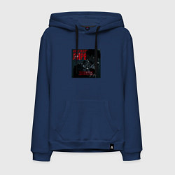 Толстовка-худи хлопковая мужская Три дня дождя Кристаллические лярвы, цвет: тёмно-синий