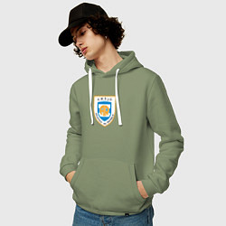 Толстовка-худи хлопковая мужская Атлетико Рафаэла, цвет: авокадо — фото 2