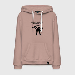 Толстовка-худи хлопковая мужская Counter strike 2 мем, цвет: пыльно-розовый