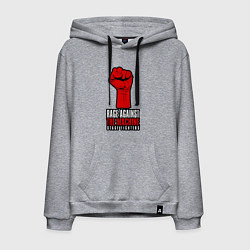 Толстовка-худи хлопковая мужская Rage against the machine - fist, цвет: меланж