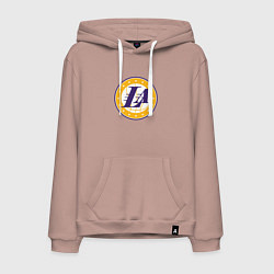 Толстовка-худи хлопковая мужская Lakers stars, цвет: пыльно-розовый