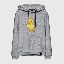 Толстовка-худи хлопковая мужская Duck quack, цвет: меланж