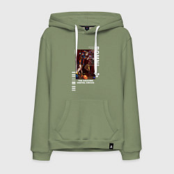 Толстовка-худи хлопковая мужская Радостная Помни Удивительный цифровой цирк, цвет: авокадо