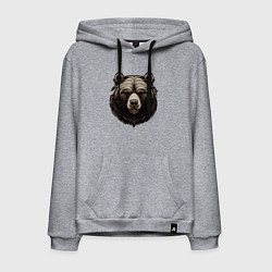 Толстовка-худи хлопковая мужская Хозяин тайги, цвет: меланж